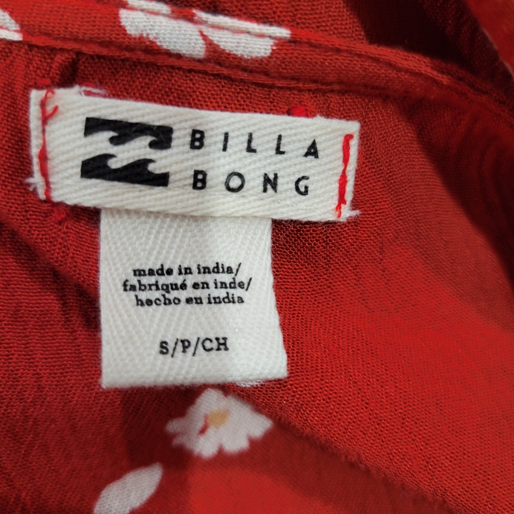 New Without Tags! Billabong Red Lovin' You Wrap Mini Dress Size Small - Picture 4 of 4
